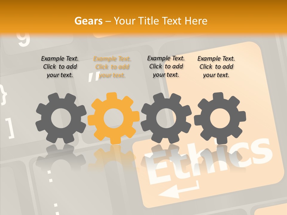 Isolated On White Monitor Office PowerPoint Template