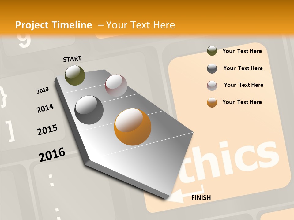 Isolated On White Monitor Office PowerPoint Template