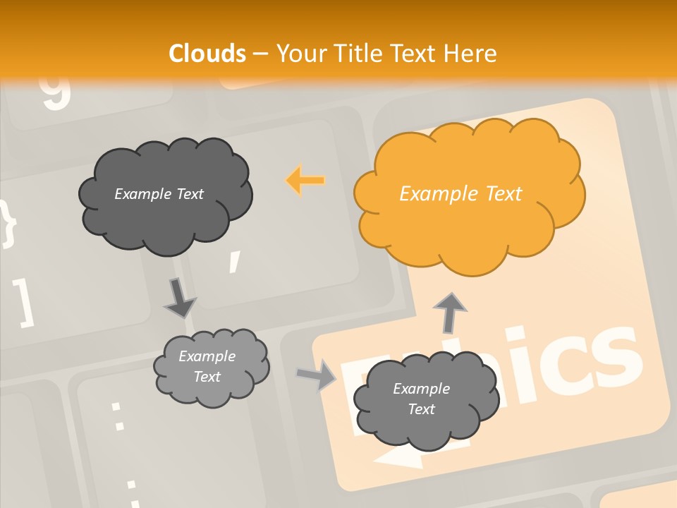 Isolated On White Monitor Office PowerPoint Template