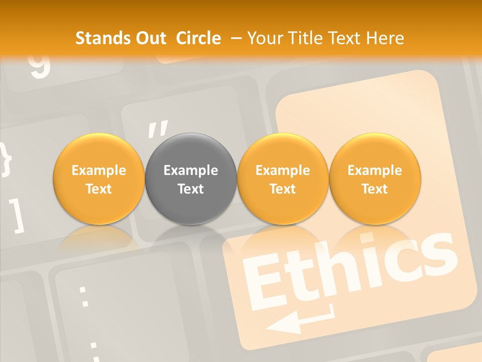 Isolated On White Monitor Office PowerPoint Template