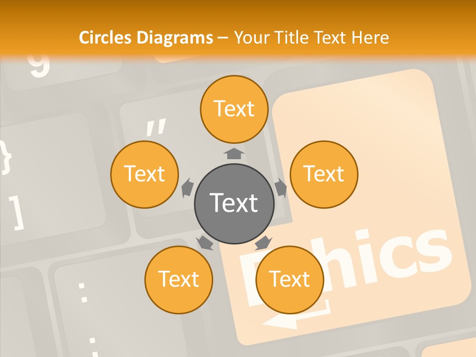 Isolated On White Monitor Office PowerPoint Template