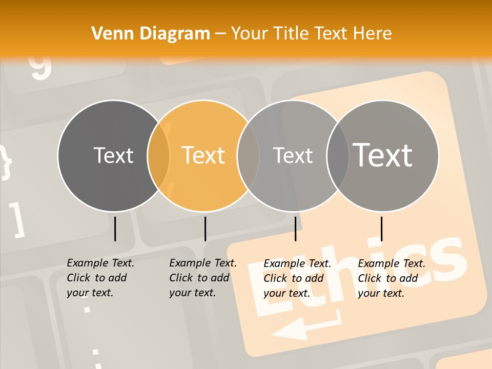 Isolated On White Monitor Office PowerPoint Template