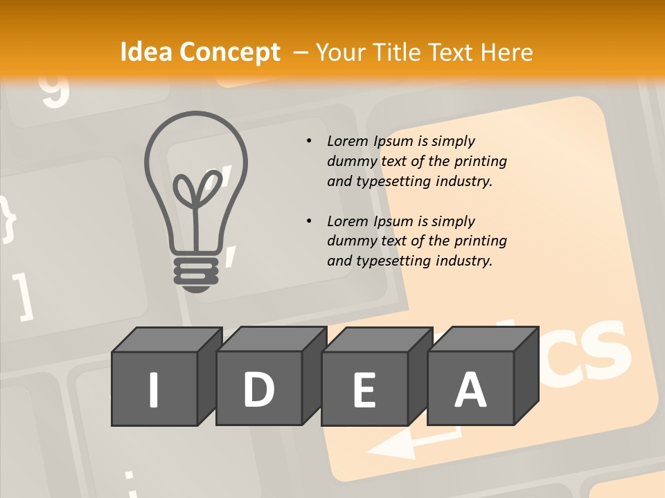 Isolated On White Monitor Office PowerPoint Template