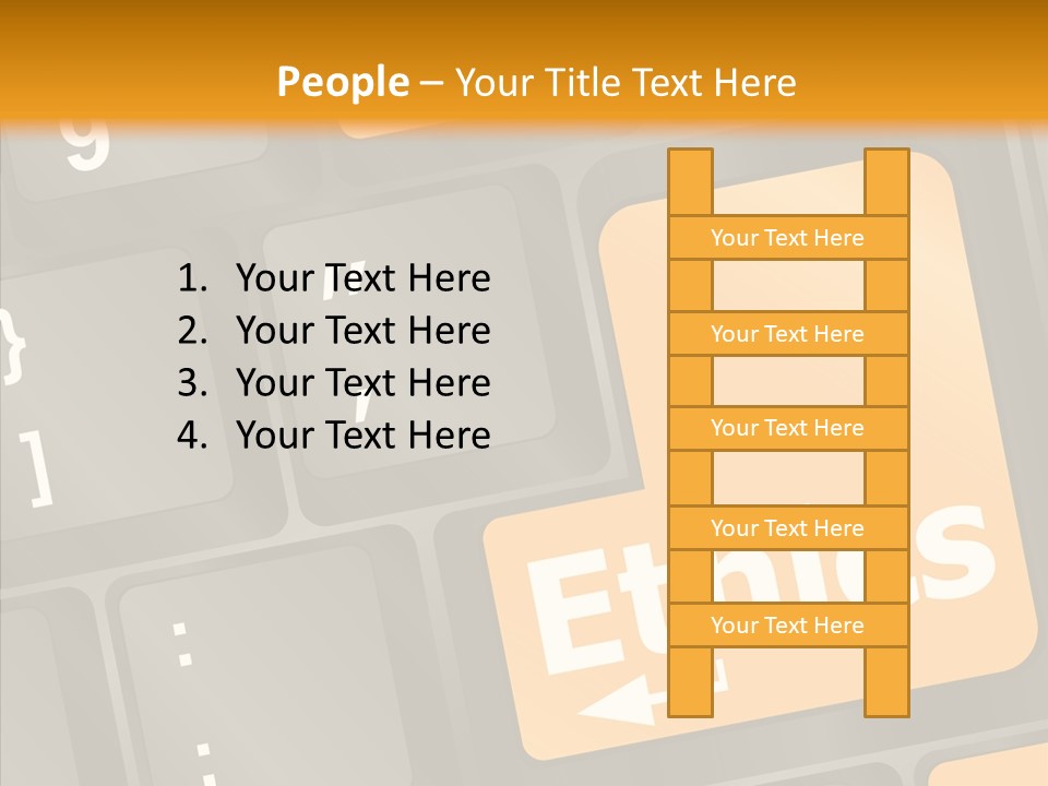 Isolated On White Monitor Office PowerPoint Template
