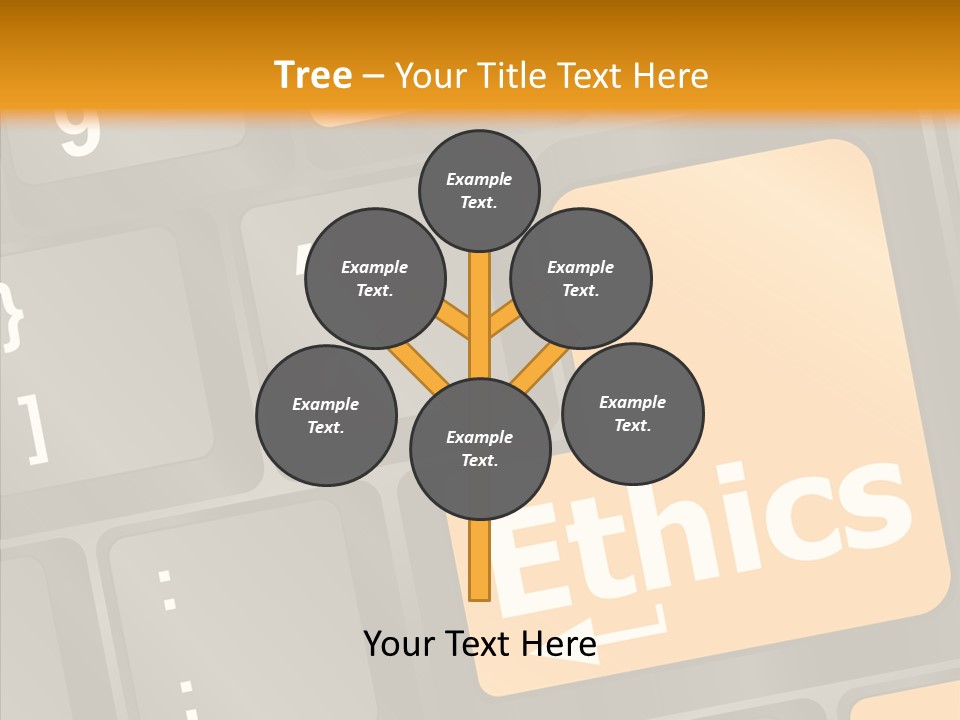 Isolated On White Monitor Office PowerPoint Template