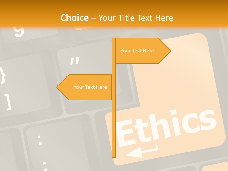 Isolated On White Monitor Office PowerPoint Template