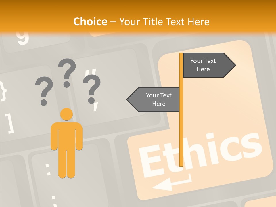 Isolated On White Monitor Office PowerPoint Template