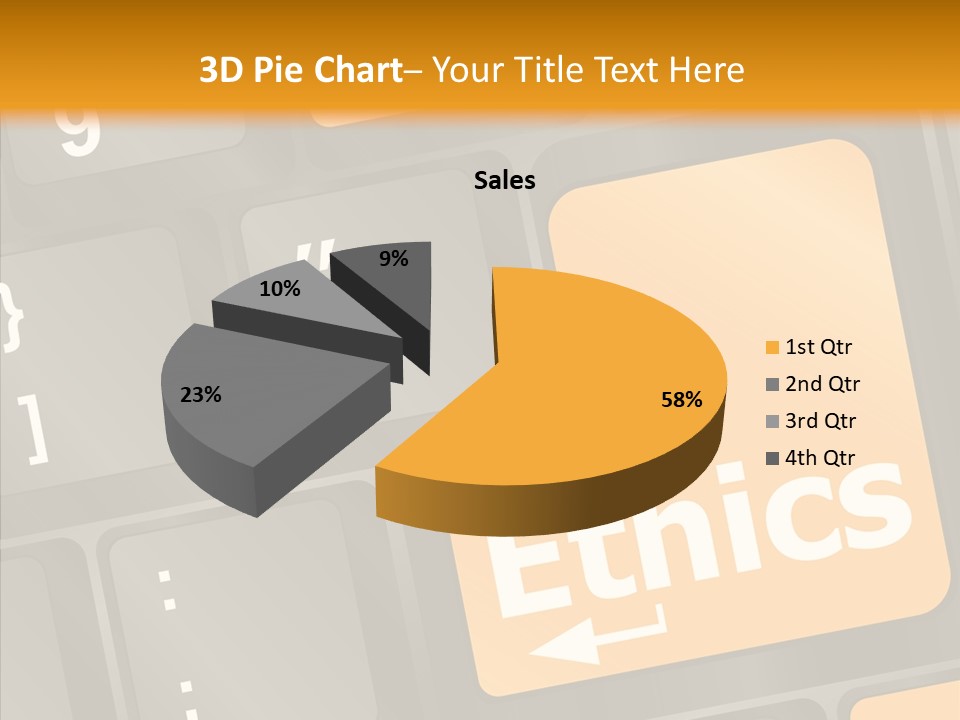 Isolated On White Monitor Office PowerPoint Template