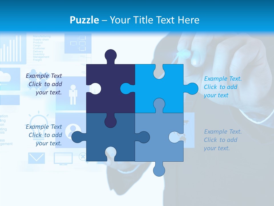 A Man In A Suit Writing On A Screen PowerPoint Template