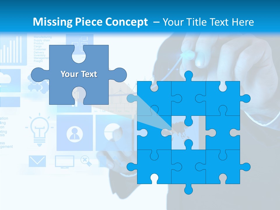 A Man In A Suit Writing On A Screen PowerPoint Template