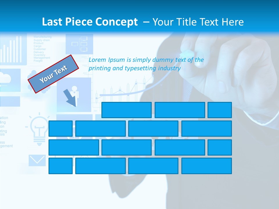A Man In A Suit Writing On A Screen PowerPoint Template