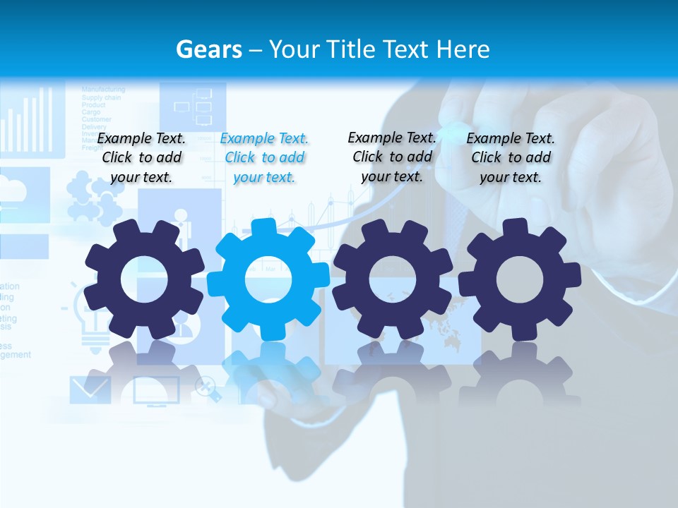 A Man In A Suit Writing On A Screen PowerPoint Template