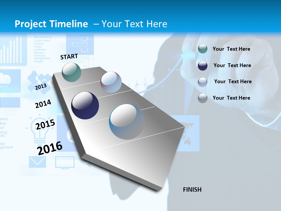 A Man In A Suit Writing On A Screen PowerPoint Template