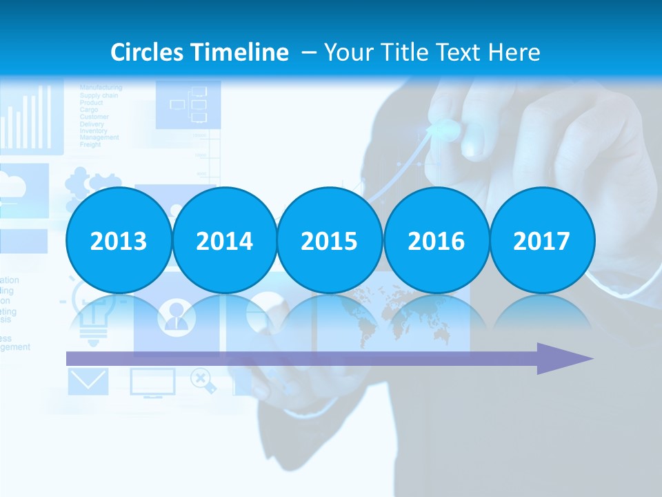 A Man In A Suit Writing On A Screen PowerPoint Template