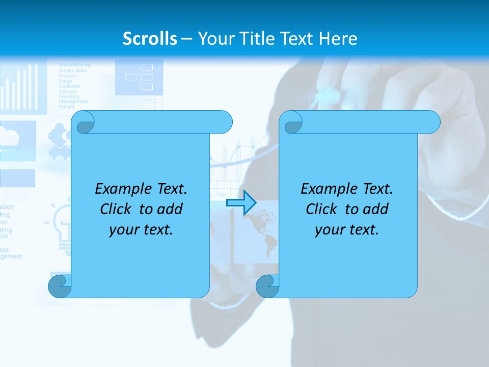 A Man In A Suit Writing On A Screen PowerPoint Template