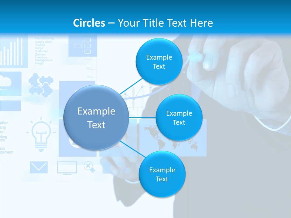 A Man In A Suit Writing On A Screen PowerPoint Template
