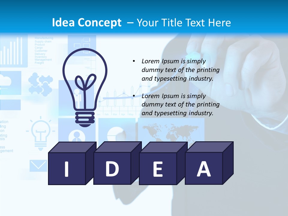 A Man In A Suit Writing On A Screen PowerPoint Template