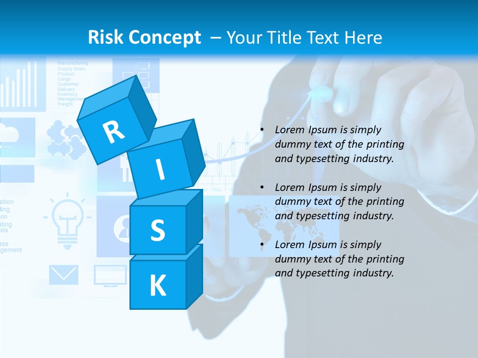 A Man In A Suit Writing On A Screen PowerPoint Template