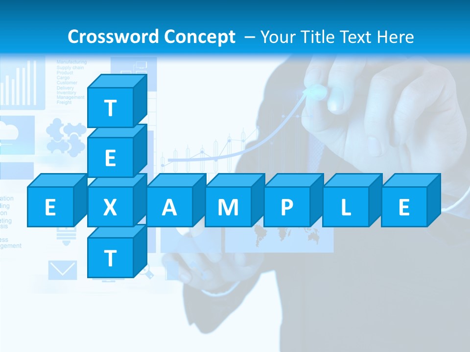 A Man In A Suit Writing On A Screen PowerPoint Template