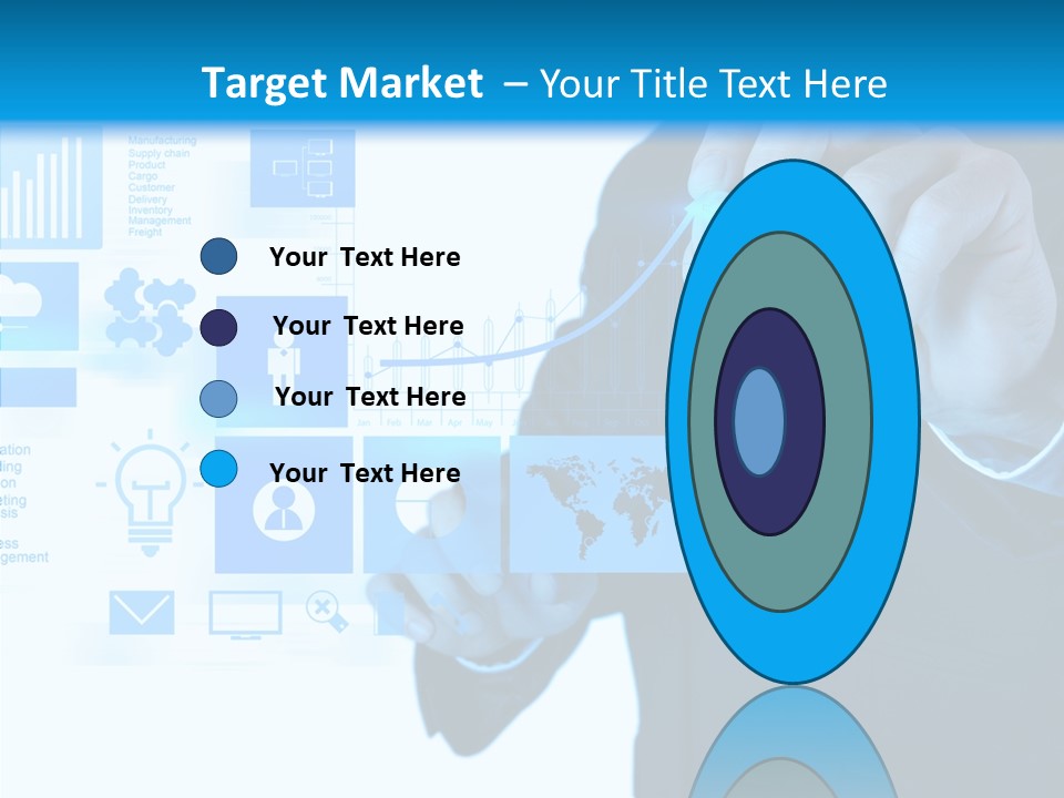 A Man In A Suit Writing On A Screen PowerPoint Template