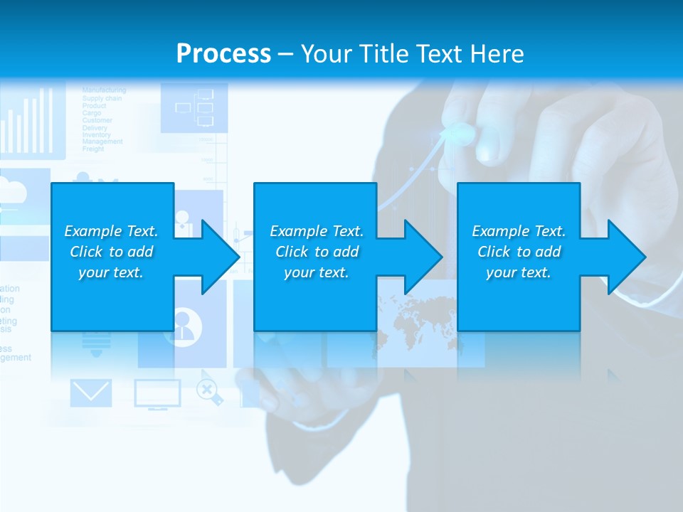 A Man In A Suit Writing On A Screen PowerPoint Template