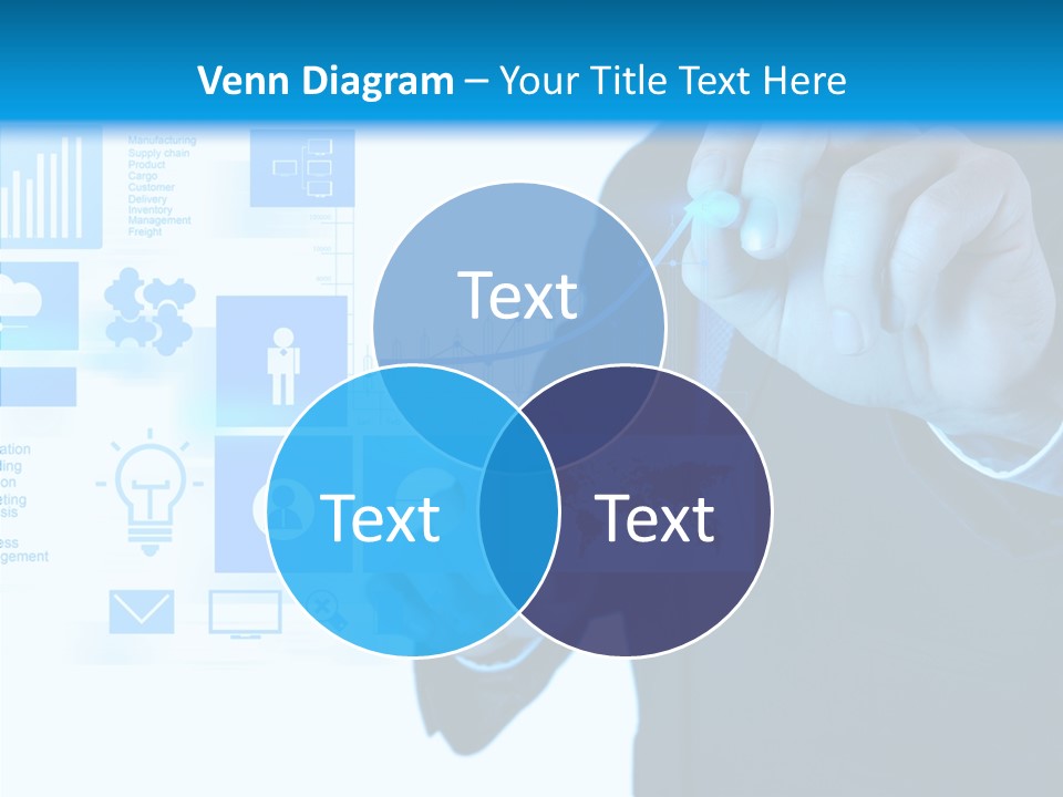 A Man In A Suit Writing On A Screen PowerPoint Template