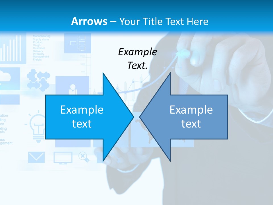 A Man In A Suit Writing On A Screen PowerPoint Template