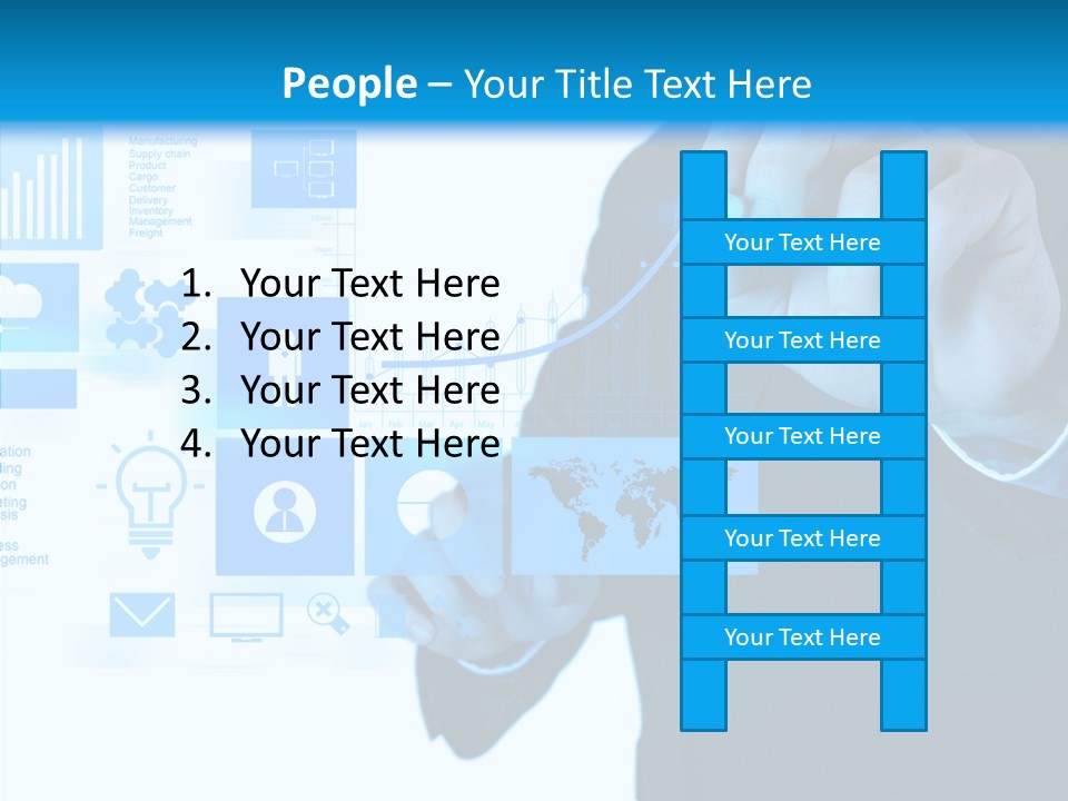 A Man In A Suit Writing On A Screen PowerPoint Template