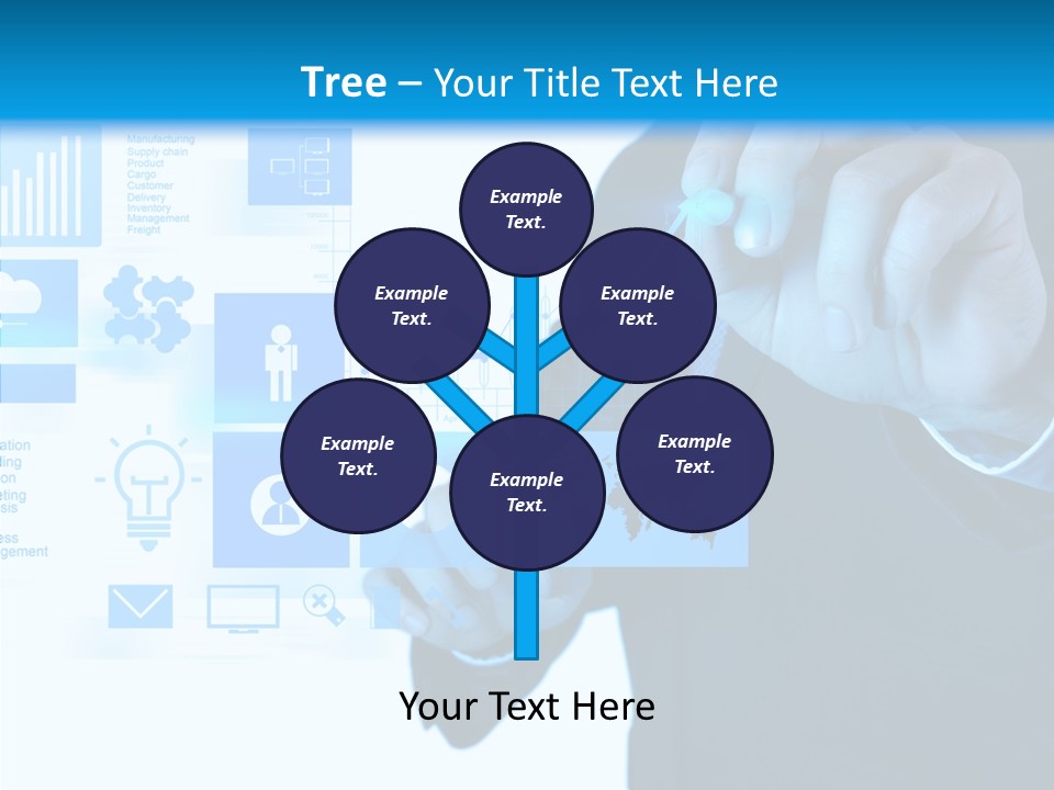 A Man In A Suit Writing On A Screen PowerPoint Template