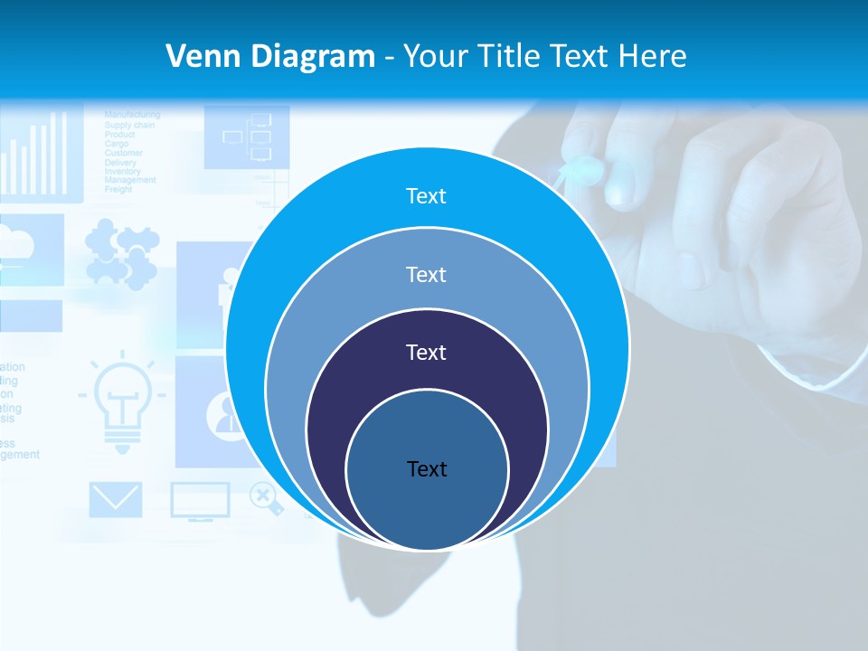 A Man In A Suit Writing On A Screen PowerPoint Template