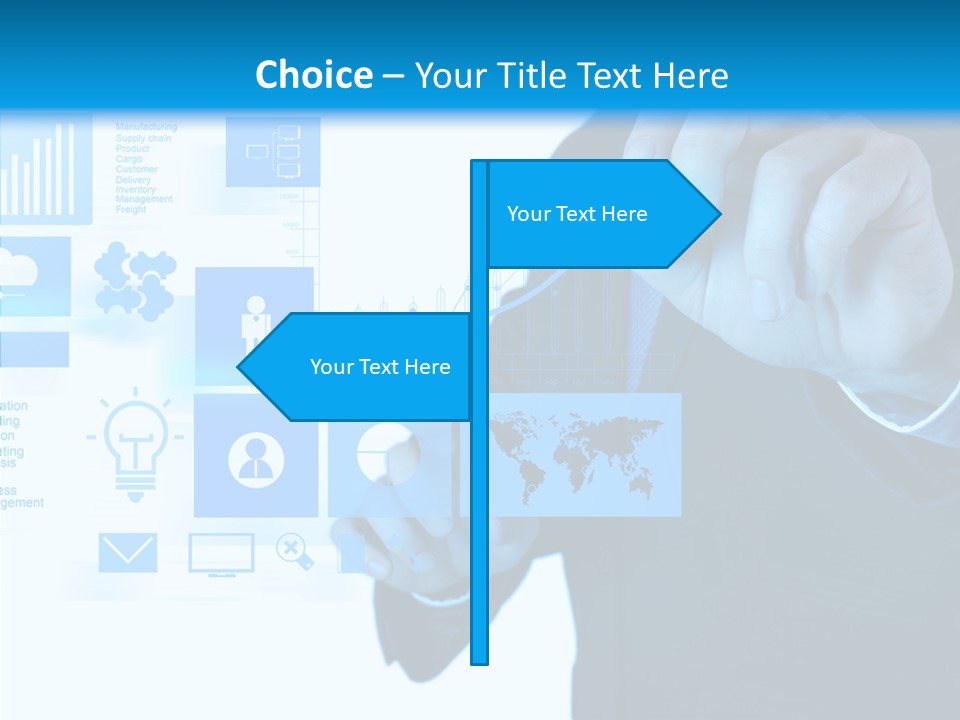 A Man In A Suit Writing On A Screen PowerPoint Template