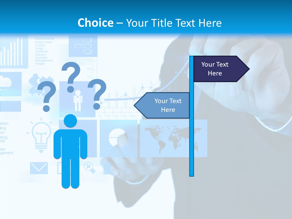 A Man In A Suit Writing On A Screen PowerPoint Template