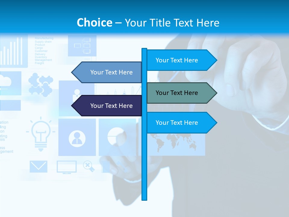 A Man In A Suit Writing On A Screen PowerPoint Template