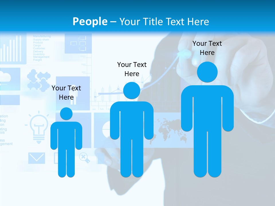 A Man In A Suit Writing On A Screen PowerPoint Template