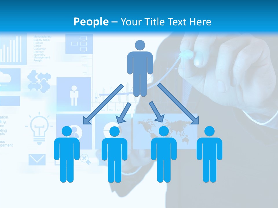 A Man In A Suit Writing On A Screen PowerPoint Template