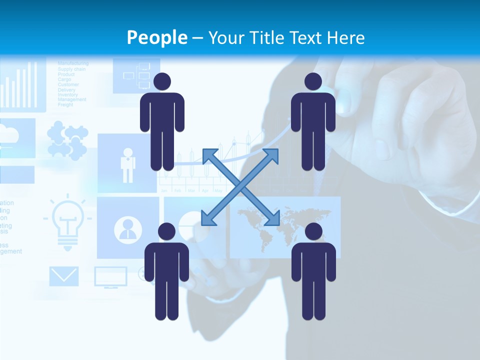 A Man In A Suit Writing On A Screen PowerPoint Template