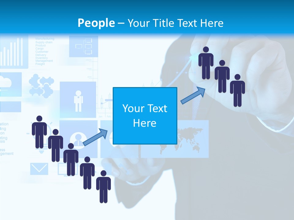 A Man In A Suit Writing On A Screen PowerPoint Template