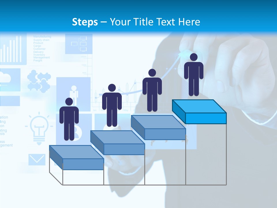 A Man In A Suit Writing On A Screen PowerPoint Template
