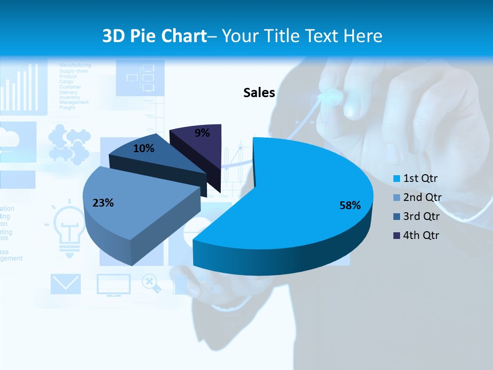 A Man In A Suit Writing On A Screen PowerPoint Template