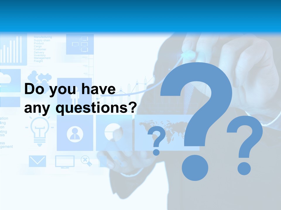 A Man In A Suit Writing On A Screen PowerPoint Template