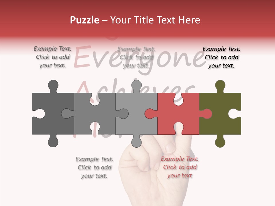 A Hand Writing On A Whiteboard With The Words Together Everyone Achieves More PowerPoint Template