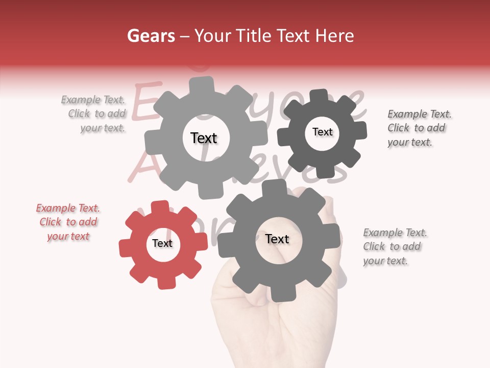 A Hand Writing On A Whiteboard With The Words Together Everyone Achieves More PowerPoint Template