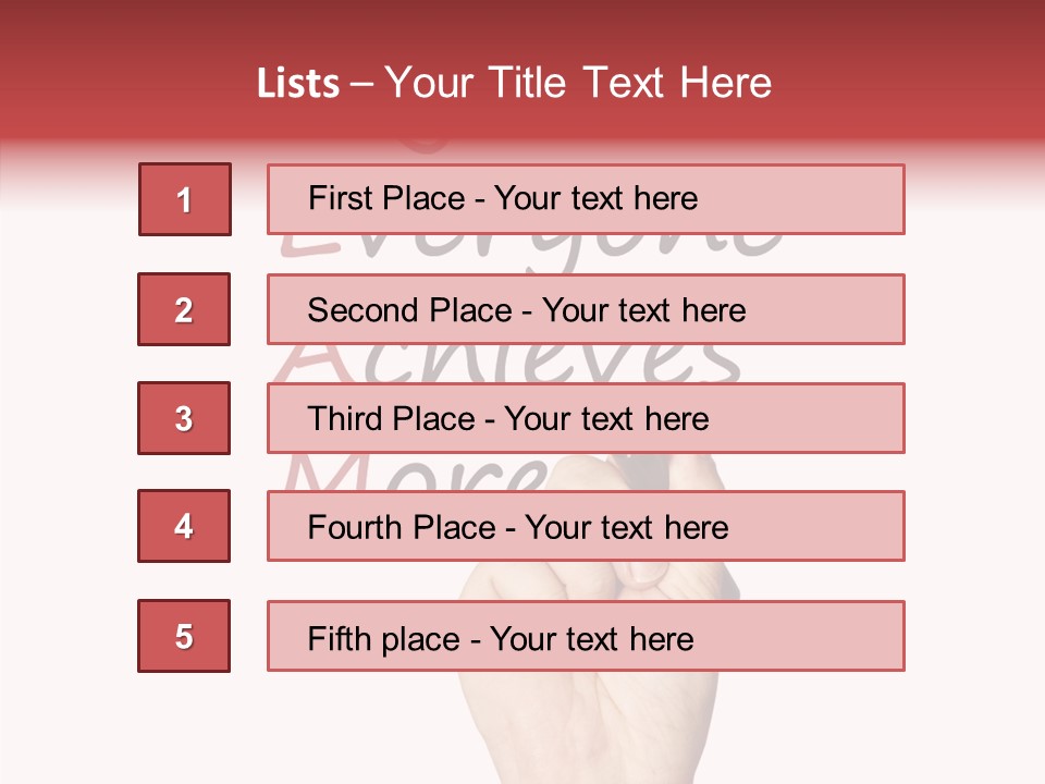 A Hand Writing On A Whiteboard With The Words Together Everyone Achieves More PowerPoint Template