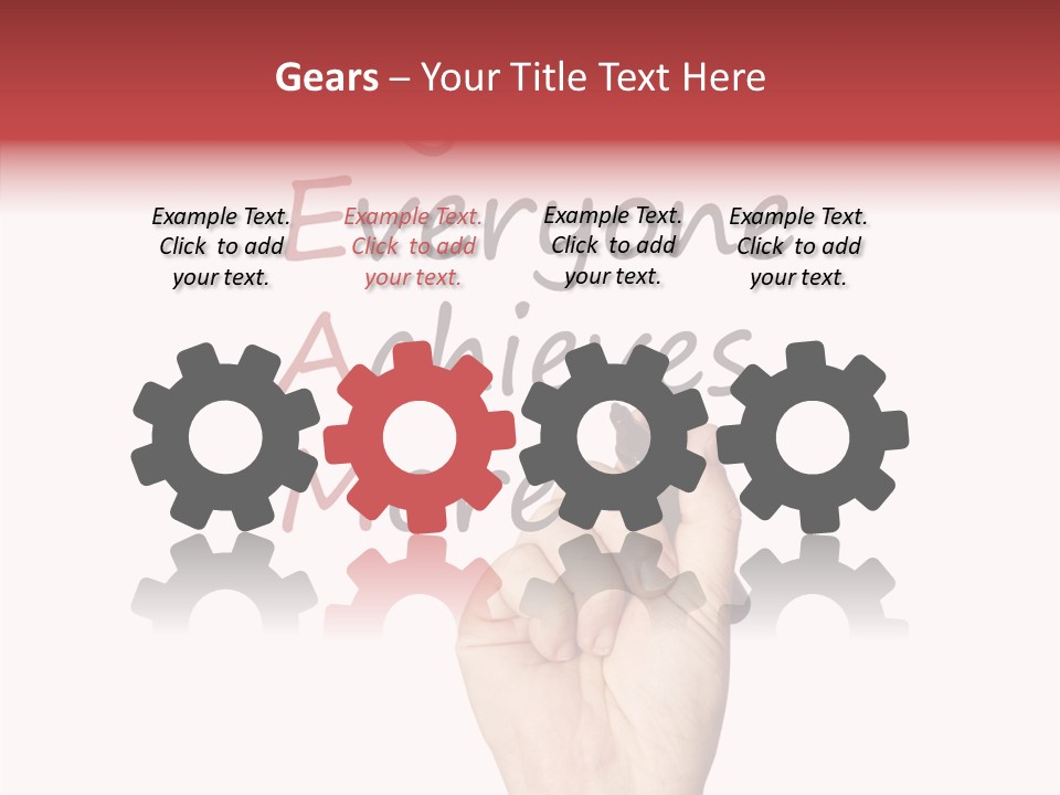 A Hand Writing On A Whiteboard With The Words Together Everyone Achieves More PowerPoint Template