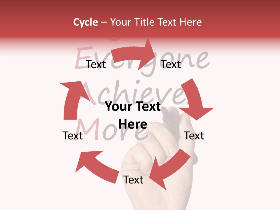 A Hand Writing On A Whiteboard With The Words Together Everyone Achieves More PowerPoint Template