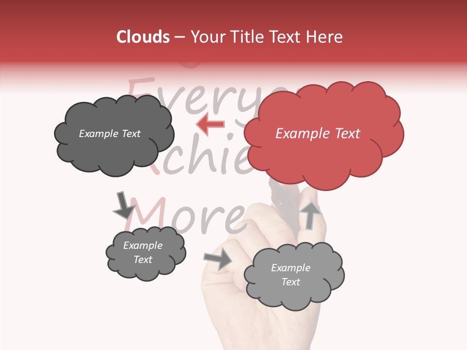 A Hand Writing On A Whiteboard With The Words Together Everyone Achieves More PowerPoint Template