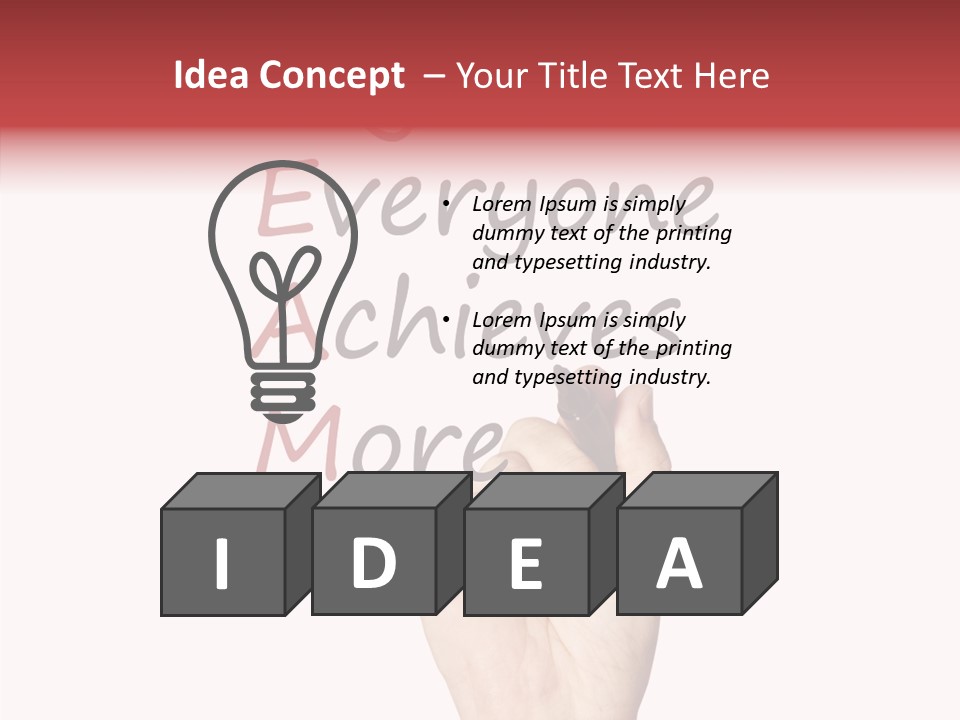 A Hand Writing On A Whiteboard With The Words Together Everyone Achieves More PowerPoint Template