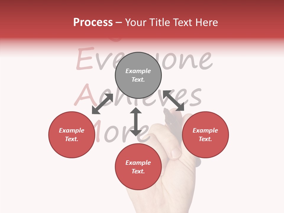 A Hand Writing On A Whiteboard With The Words Together Everyone Achieves More PowerPoint Template