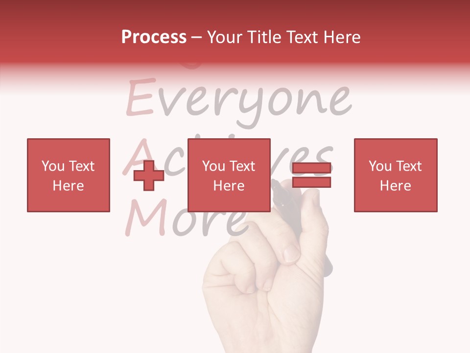 A Hand Writing On A Whiteboard With The Words Together Everyone Achieves More PowerPoint Template