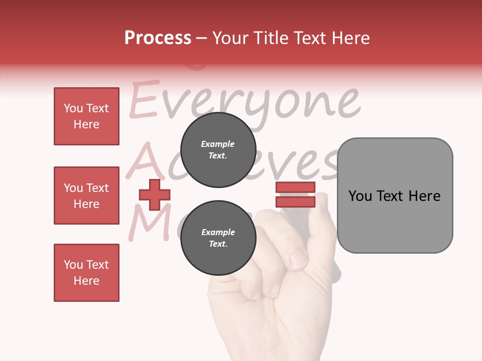 A Hand Writing On A Whiteboard With The Words Together Everyone Achieves More PowerPoint Template